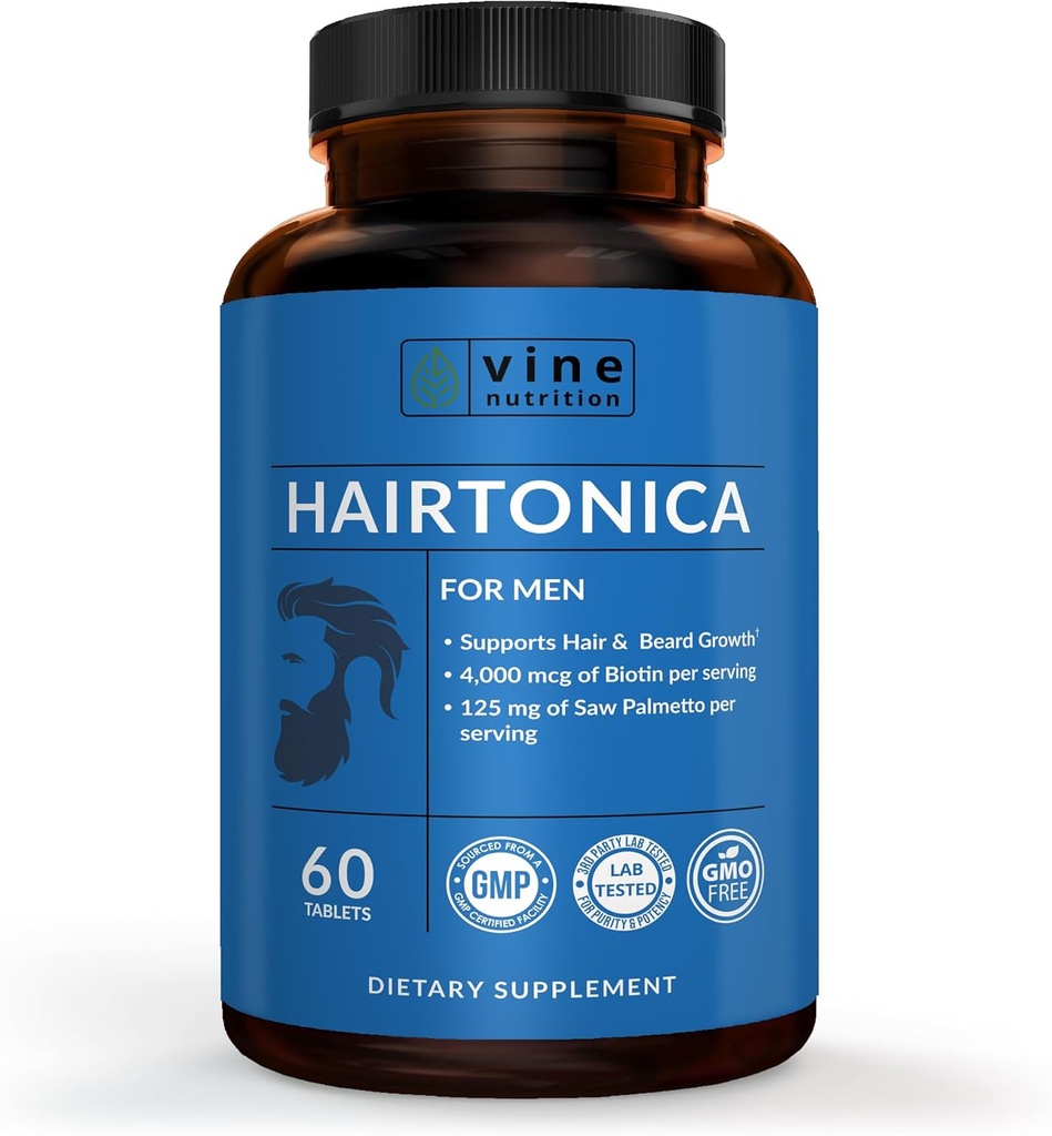 Erkekler için saç dökülmesi – Saç büyümesi Biotin, Collagen & Saw Palmetto – Destekler, Güçlü Saç & Scalp Health – [-]