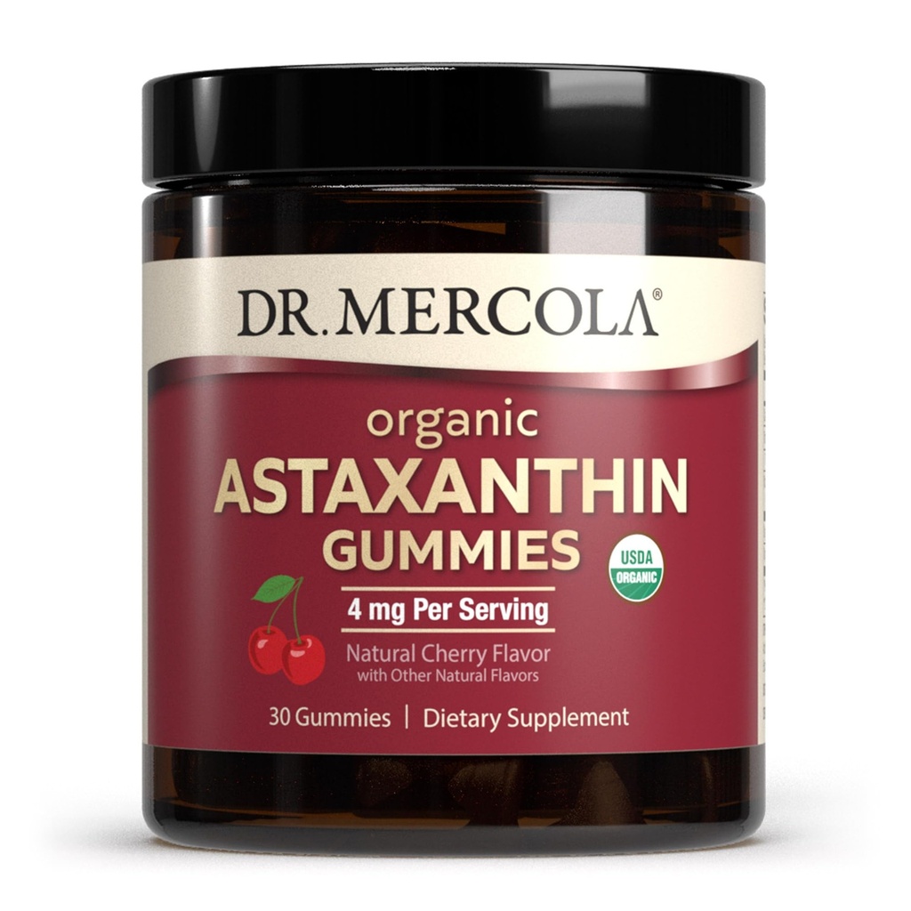 Dr. Mercola Organik Astaxanthin Gummies, 30 Hizmet (30 Gummies), 4 mg Per Servis, Diyet Supplement, Antioksi ve Immune Support, sertifikalı Organik, Non-GMOMOmmies,