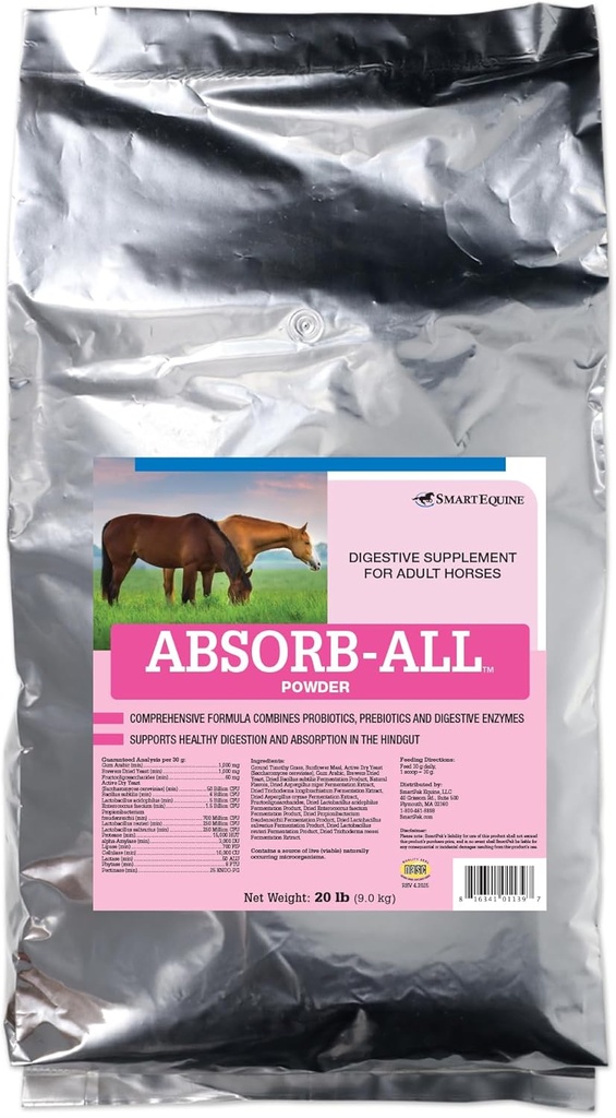 Absorb-All | At Probiyotiks Digestive Supplement | Probiyotikler, Prebiyotikler ve Enzymes | Encourages Sağlıklı Flora ve PH | 20 lb Bag