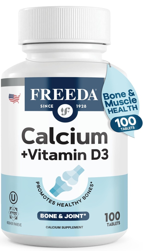 FREEDAuba D3 400 IU ile 600 mg - Essential Bone Support Supplement - Kosher, Gluten-Free, Easy-to-Swallow Tabletleri Kadınlar ve Erkekler için (Ct)