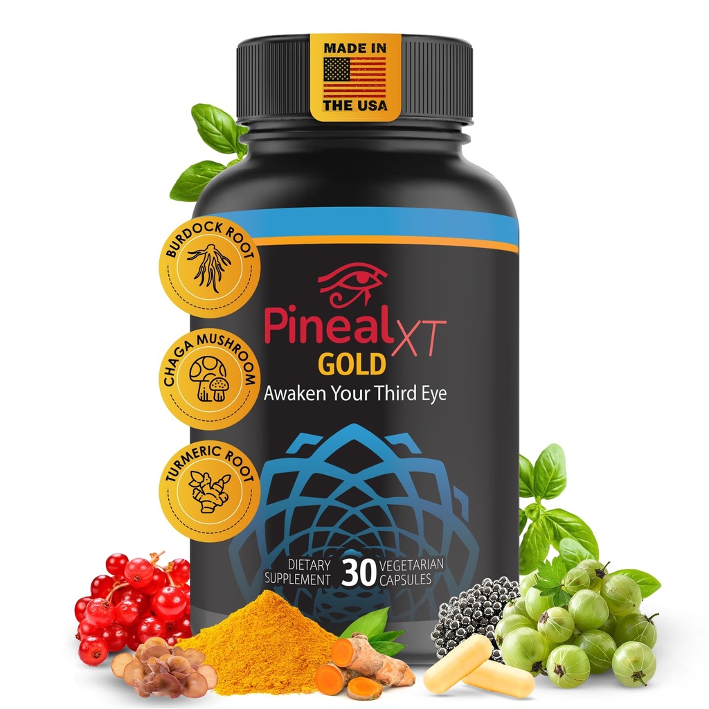 Pineal XT Gold - Pineal Gland Supplement - Üçüncü Göz Uyanışı - Beyin için Focus ve Memory Supplement - 7 Güçlü Malzemeler Decalcify, Detox ve Activate Your Pineal Gland Supplement - Third Eye Uyanış - Focus and Memory Supplement for Brain - 7 Güçlü Malzemeler Decalcify, Detox, and Activate Your Pineal Gland