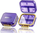 Acedada Small Pill Box, Travel Pill Organizer, Compact 7Compartment Moistureproof Pill Case for Purse, Chic Daily Pill Konteyner, Portatif Tıp ve Vitamin Sahibi Fish Oil & Supplements, Morf