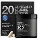Toniiq Mens Probiyotik ile 20 Doğrulanmış Strains – 200 Bilion CFU + 200 mg FOS Prebiyotik – Mens Probiyotikler for Gut Health - Cold-Chain & Geed-Release – Lab-Tested Synbiyotik Formula