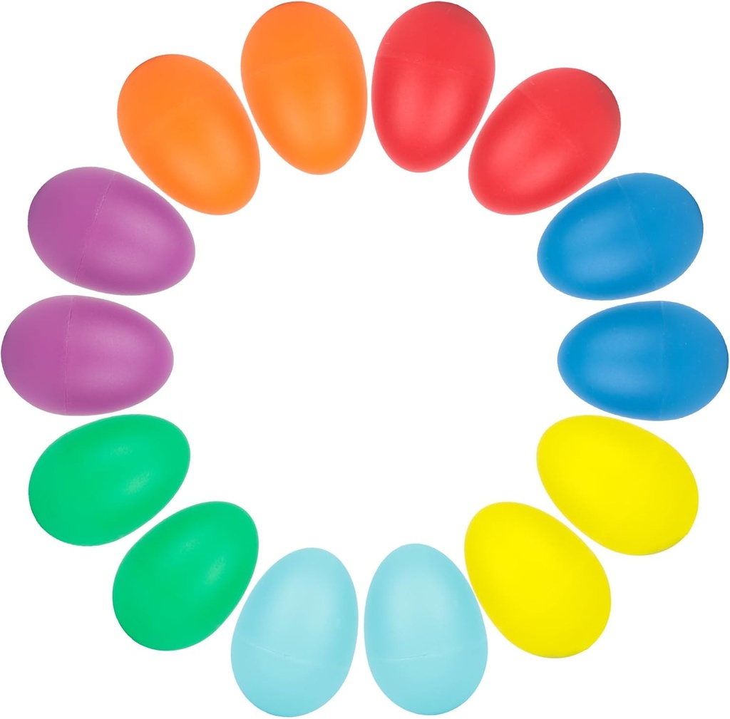 SallyFashion 14 Benzersiz Plastik Yumurta Shakers Set, Percussion Instruments Musical Egg Maracas for Kids Music Learning DIY Picture