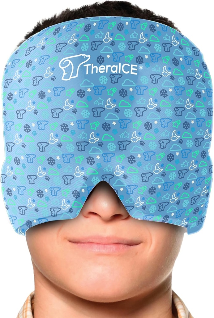 TheraICE Migraine Relief Cap Junior, Soothing Headache Boo Ice Pack Maske Ürünleri, Soğutma Gel Hat JR, Face Cold Compress Head Roll for Bumps, Bruises ve Soğutma sıcaklıklar