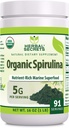 Herbal Sırları Organik Spirulina Toz 16 Oz / Non-GMO | Gluten Free | Made in USA