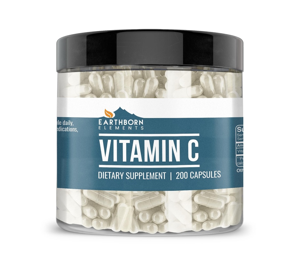 Earthborn Elements C 200 Capsules, Pure & Undiled, Hayır Katkıları