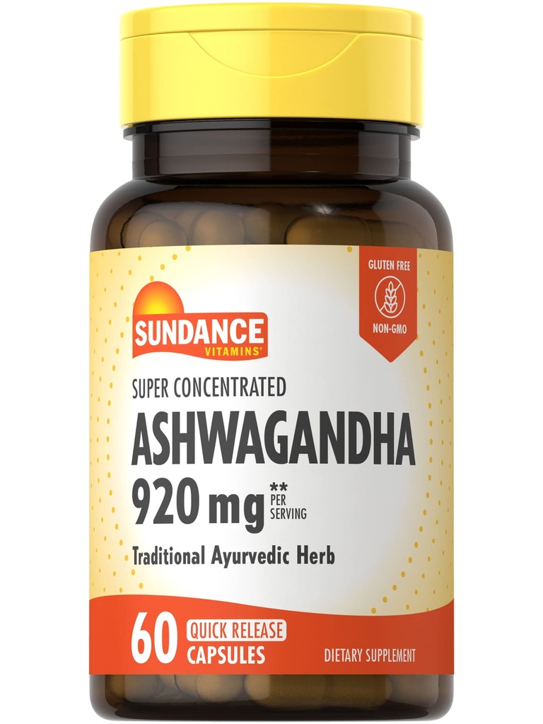 Sundance Ashwagandha 920mg | 60 Capsules | Super Tempd | Geleneksel Ayurvedic Herb | Non-GMO, Gluten Free Supplement Supplement Supplement