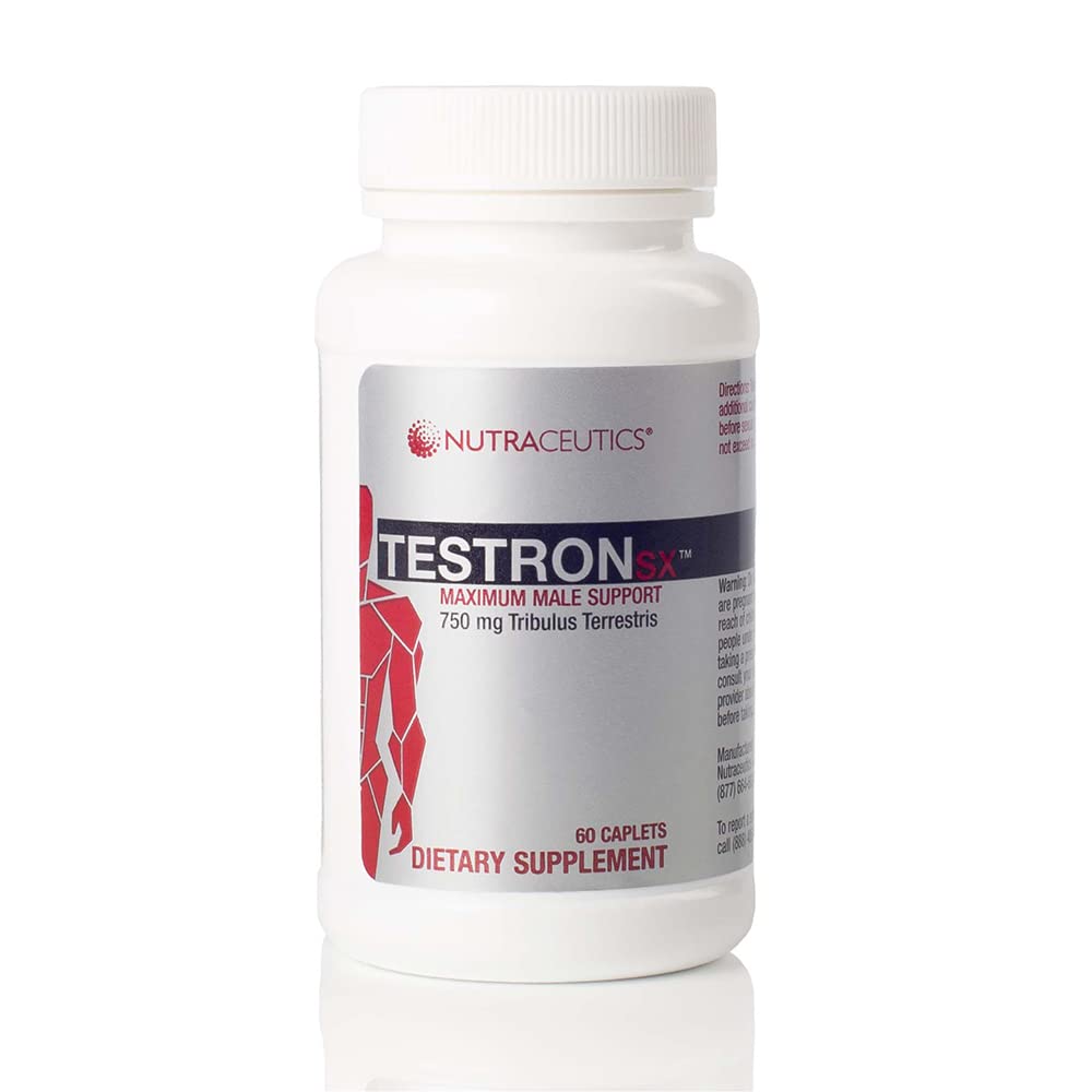 TestronSX - testosteron 750 mg Tribulus Terrestris ile Destek - Erkek Vitality, Stamina & Performans - 60 Caplets