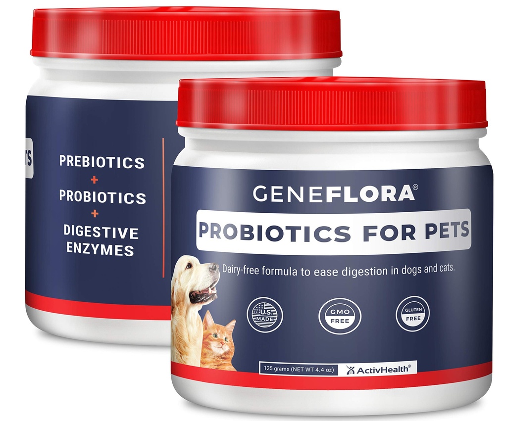 ActivHealth Digestive Enzymes and Probiyotik for Pets (Dogs, Cats, Tavşanlar ve More, 125 mg, 120 hizmet) Geneflora tarafından Evcil hayvanlar için 2 paket