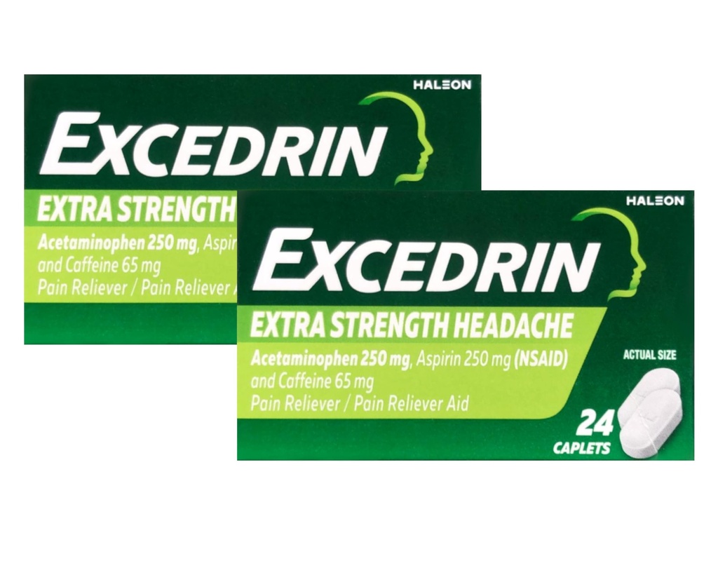 Excedrin Ekstra Güçlü - 24 Caplets, Pack of 2
