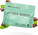 SGC, Ginkgo biloba ile en büyük 100 mg Caffeine, Pack başına 2 Gummies, 12Pack Mocca Shots Mint Chocolate Plant-Based nootropic Instant Energy with Ginkgo biloba, Theobromine.