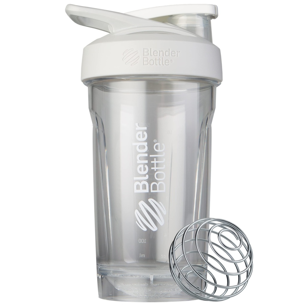 BlenderBottle Sport Shaker Şişe, Wiresk, 24Ounce, White – Protein Shakes & Hydration for Athletes & Fitness Enthusiasts, Easy Mix, Dayanıklı & Hafif, Lockable Lid