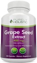 Safly Holistic Grape Tohumu 20.000 mg - 250 Vegan Capsules - 8+ Ay Supply - Capsule başına% 95 Polyols - 400 mg per Capsule - maksimum Güçlü Grapeseed - Non-GMO & Pestisi Ücretsiz