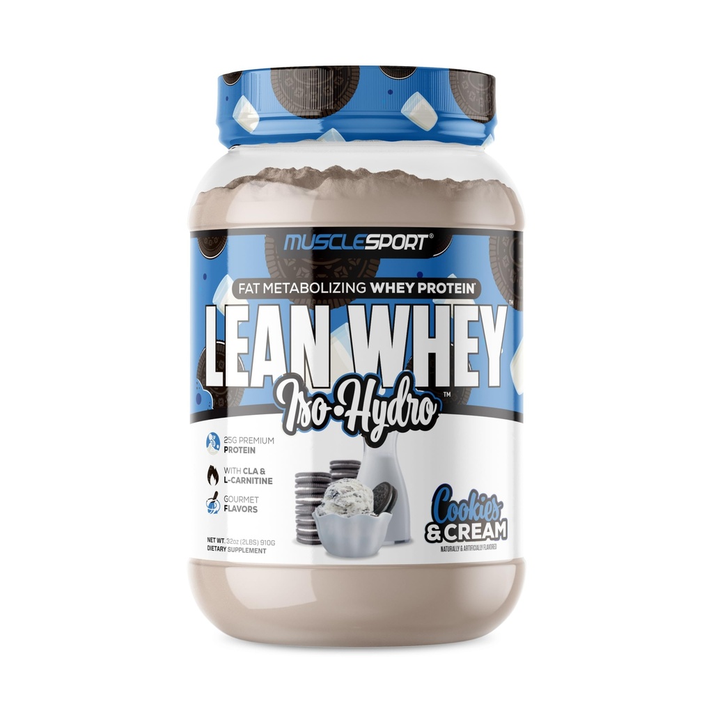 Kassport Lean Whey RevolutionTM, Whey proteini Hydrolyzed Whey - Low Calorie, Low Carb, Low Fat, İnanılmaz Flavors - Scoop için 25g Protein (2lb, Kurabiyeler N Cream)