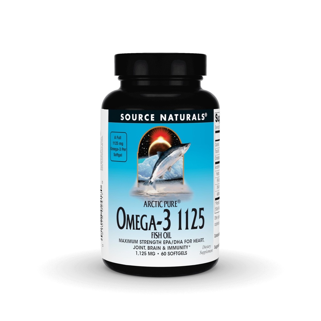 Doğals Arctic Pure Omega-3 Fish Oil, Kalp, Ortak, Beyin ve Immunity - 1125 mg - 60 Softgels