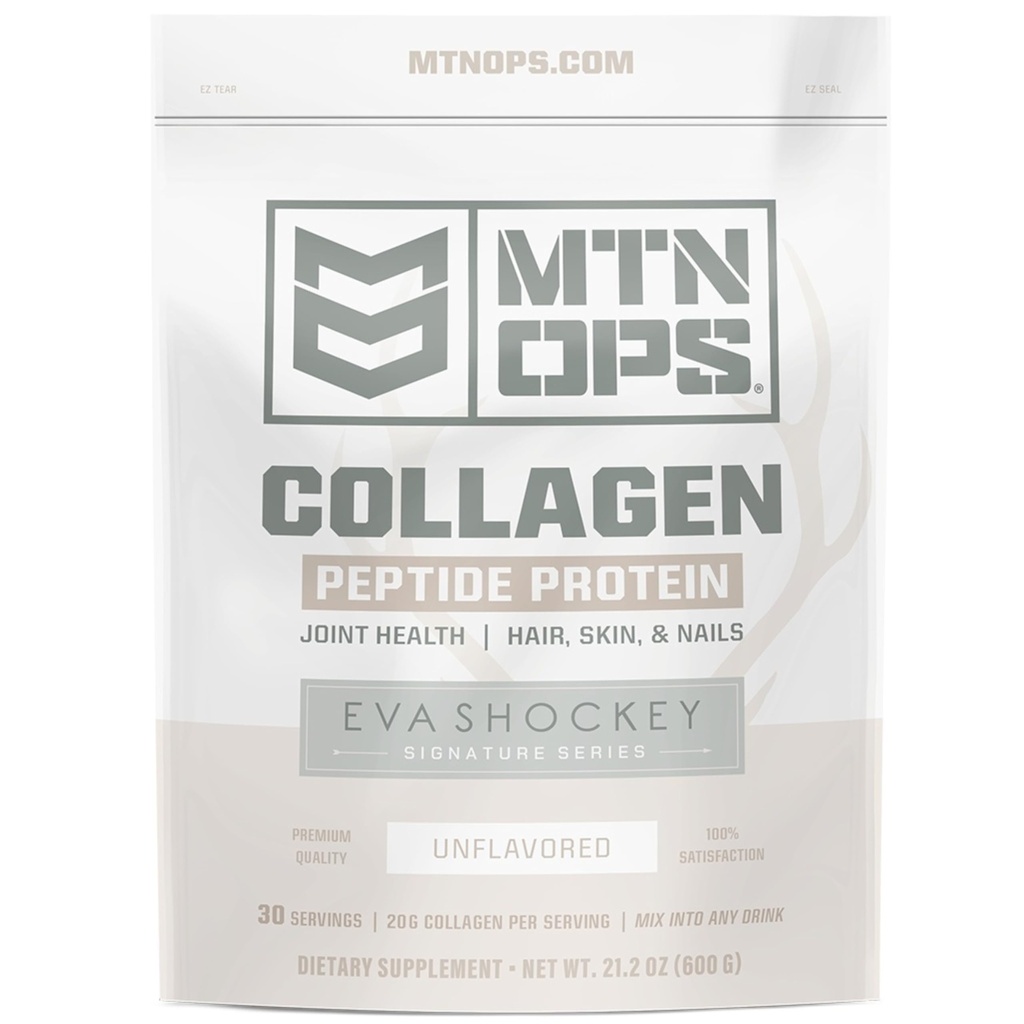 MTN OPS Collagen Peptide Protein Toz Eva Shockey'in İmza Serisi tarafından, 20g Unflavored Bovine Collagen Peptide Protein, Zero Sugar, Paleo Friendly, 30 Hizmet, 21.2 Ounce