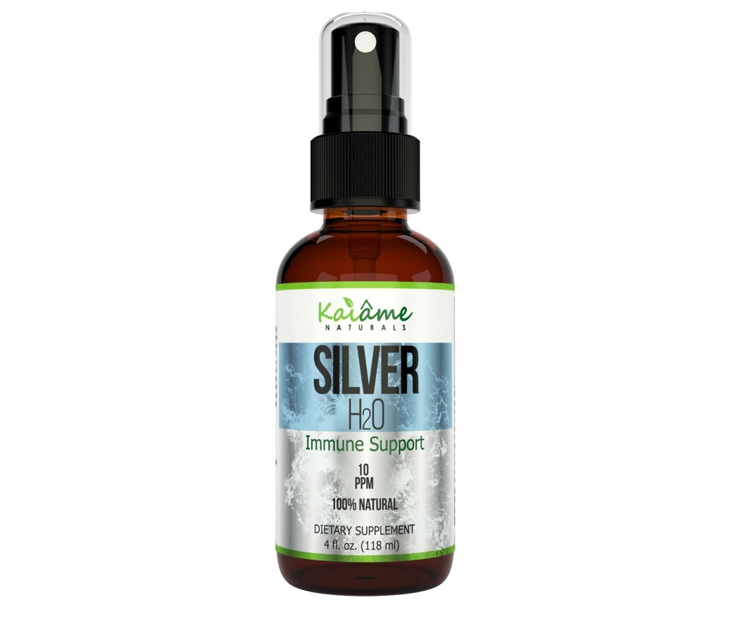 Kaiame Naturals Colloidal Silver, Ionic Silver Çözüm, 10 PPM, Büyük 4 oz Sprey in Glass Şişe, Doğal Immune Support Supplement, Yetişkinler için Güvenli, Çocuklar ve Evcil hayvanlar