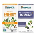Himalaya Merhaba Enerji, Adrenal Destek ve Günlük Enerji ve Ashwagandha +Immune Support için C vitamini ile En İyi Immune Desteği, 60 Capsules Her - Scherenal Support & Daily Energy and & Ashwagandha +Immune with Vitamin C for Active Immune Support, 60 Capsules