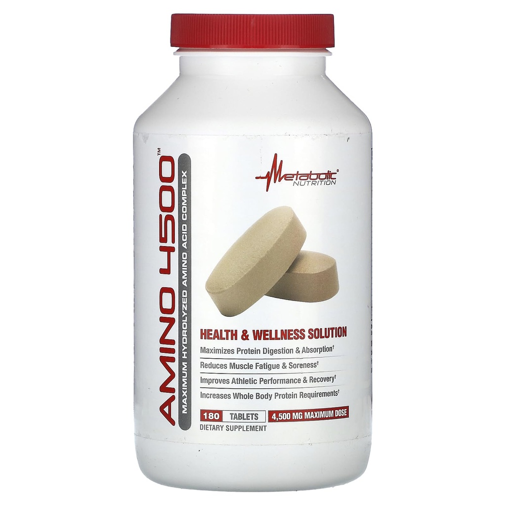 Metabolik Beslenme 4500 Tabletler Maksimum Potency Hydrolyzed Amino Asit Kompleks 4500 mg (180)