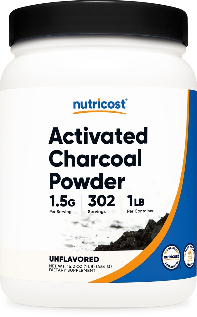 Nutricost Aktif Charcoal Toz 1lb - Food Grade Toz, Toothpaste, Facemask, Odor Control, Vegetarian, Gluten Free, Non-GMOMO