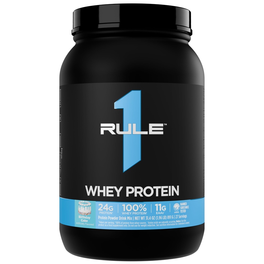 Kural 1 Whey proteini - All-Whey Kaynaklarından alınan 24g Fast-Acting Protein, Doğal Occurring EAAs & BCAAs for Workout Recovery or Anytime Use (2 Pounds*, doğum pastası)