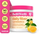 Kadınlar ve Erkekler için belirli bir Welli Fiber Supplement - Organik Acacia'dan gelen Premium Günlük Fiber Toz, Eklenme ve Probiyotikler – Bloat, Constipation & Gut Health Support (Orange Yuzu)