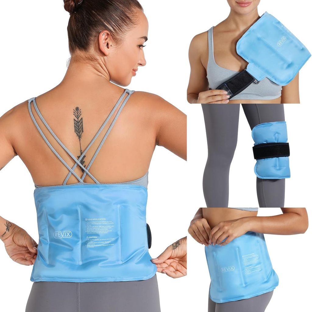 REVIX Gel Buz Paketi Back Discomfort Relief için, Soft Plush Lining Buz Daha Aşağı Geri Döndü, Omuz, omuz, Hip, Arm, Diz, Cold Compress Terapi, 16 × 9 "
