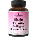 Biotin + Keratin + Marine Collagen + Hyaluronic Acid, 4-in-1 Hair Growth Vitamins with 1000006 Biotin Capsules, Cutningk for Women & Men with Hair İnceningn