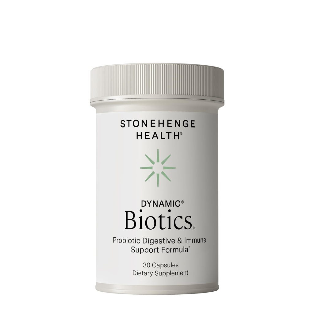 Stonehenge Health Probiyotiks 55 Milyar CFU - 16 Strains, Prebiyotik, Synbiyotiks Dynamic Biotics - Lactobacillus Acidofilius, Gecikmiş Serbest Veggie Capsule