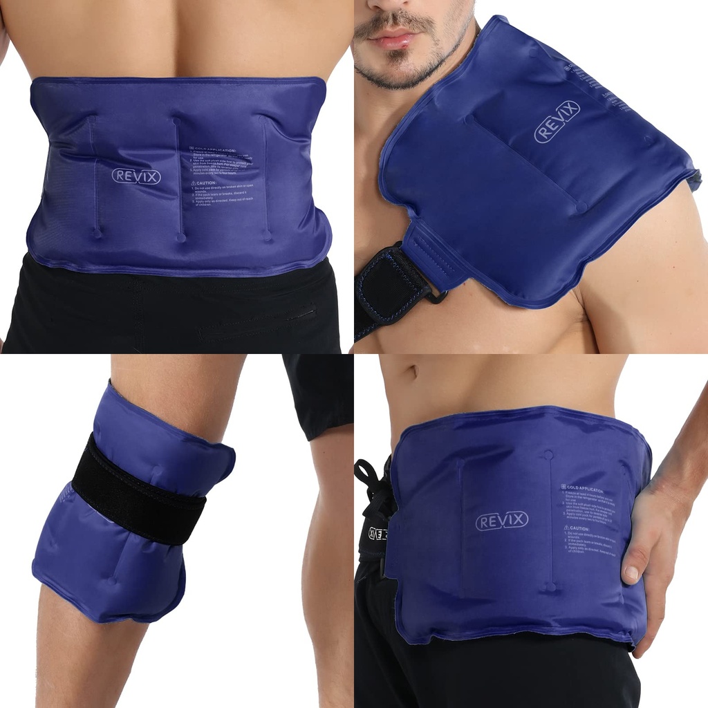 IVIX Buz Paketi Injuries Reusable Gel için Lower Back, Cold Packs for Back Omuz, Elbow, Hip, Leg, Roll Around Entire Diz, Soft Cold Compress,16 × 9" Deniz Kuvvetleri