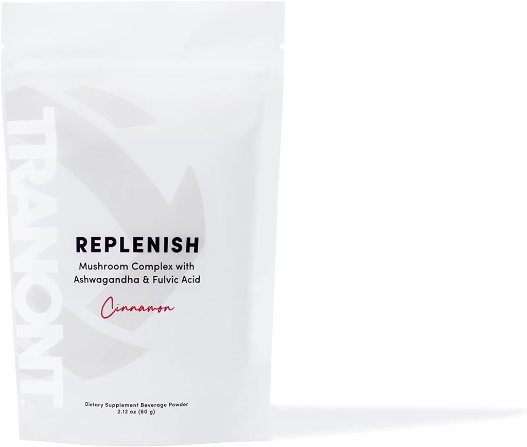 Ashwagandha & Fulvic Acid ile Tranont Replenish Mushroom Kompleksi, Cinnamon Flavor - Diyet Supplement İçecek Toz - 2.12 oz (60 g)