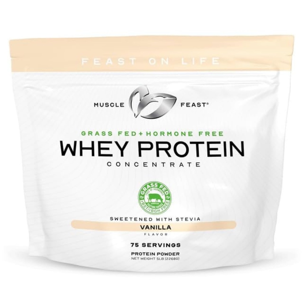 Kasbahçe Grass-Fed Whey Protein Yoğun Toz, Tüm Doğal, Hormon Ücretsiz Pasture Kadınlar ve Erkekler için Whey Protein Tozu, Temiz, Non-GMO & Gluten Free Whey Temp - Vanilla, 5lb