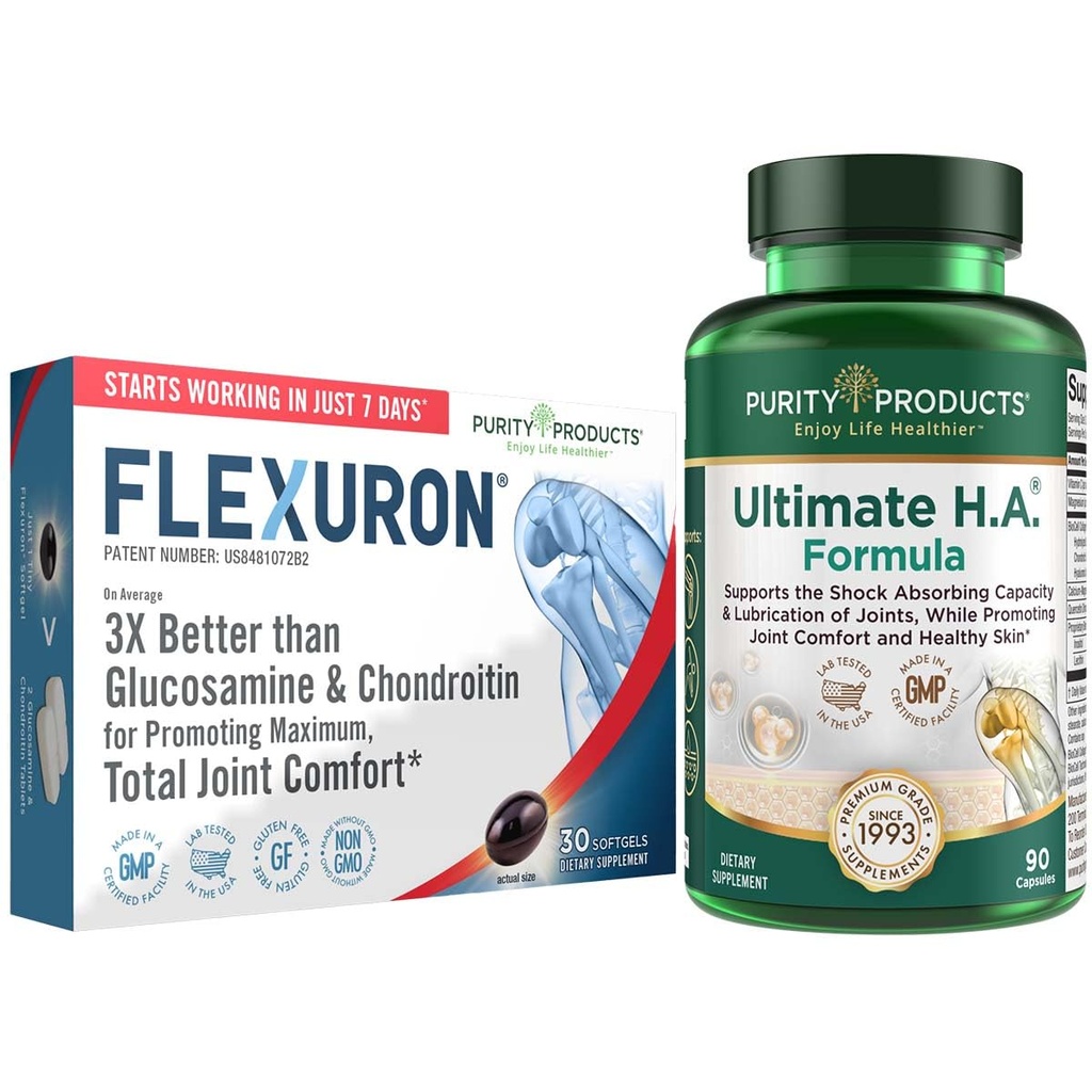 Saf Ürünler Flexuron Ortak Formula + Ultimate HA Flexuron (Krill Oil, Low Molecular Kilo Hyaluronic Acid, Astaxanthin) - Ultimate H.A. (BioCell Collagen, Quercetin, Hyaluronic Acid + Daha Fazla)