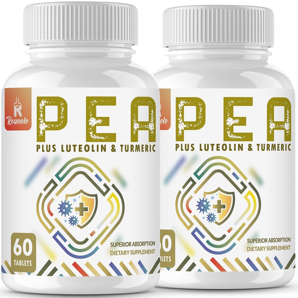 1500 MG Palmitoylolamid ile Luteolin 98 & Turmeric, High Abors, Micronized Pea Supplement for Discomfort Management- USA Made - 120 Tablet