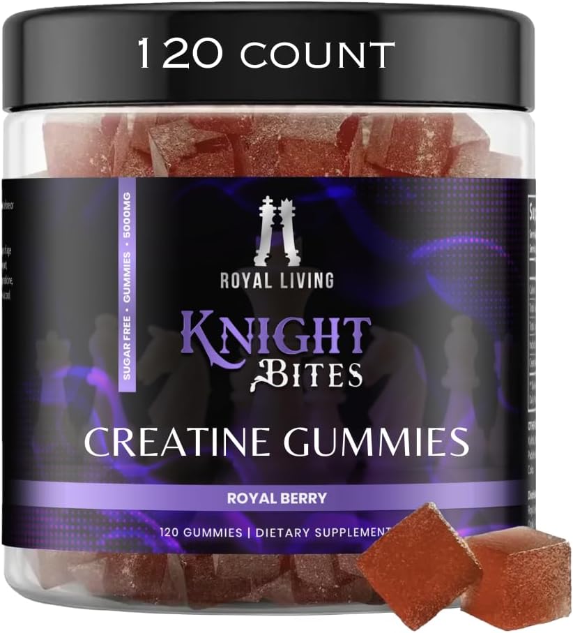 Sugar Free Kretine Monohidrat Gummies 5g for Men & Women, Chewables Kre Growth & Recovery, Vegan, Mixberry Flavor, 120 Count Count Count Count