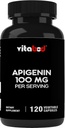 Domain başına 100 mg - 120 Sebze Kapsülleri - Chamomile Çiçek'den Ham Bitkileri - Habit Şekil - Aktif Biyoflavonoyaklar ve Antioksis