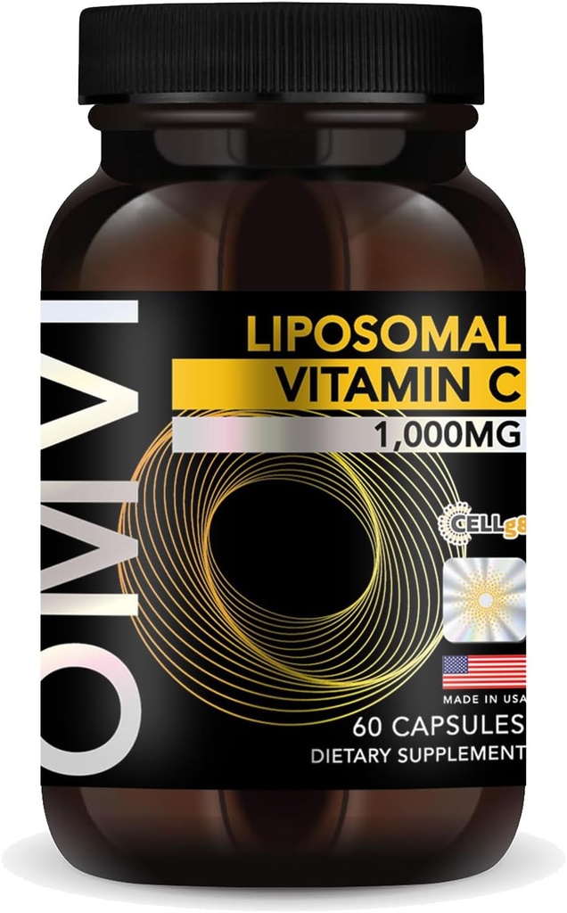 Omvi Formulas, Liposomal Vitamin C 1,000mg, High Absorption Ascorbic Acid, Antioxidant Supplement, Supports Immune System & Collagen Booster, Vegan, Gluten Free, 60 Capsules, 30 Serving, Made in USA