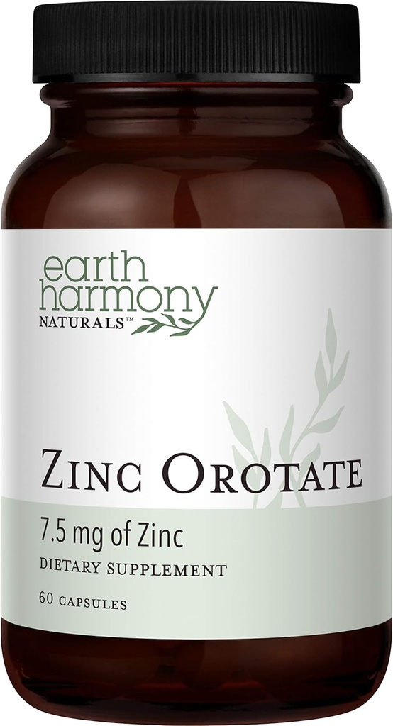Çinko Orotate 7.5 mg Vegan Supplement - Güçlü Antioksit Özellikleri Immune System Function, Energy and Metabolism - Liver, Bone, Joint & Heart Health - Non-GMO & Gluten Free - 60 Capsules