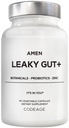 Amen Leaky Gut Supplement - Bio available L Glutamine, çinko, Turmeric, DGL Licorice Root - Marshmallow Root - Probiyotiks & Fermented Prebiyotiks - Vegan, Non-GMO - 90 Capsules
