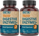 Deva Vegan Vitaminleri Digestive Enzymes Plus Supplement - Enzymes & Herbs'in Benzersiz Biri - 90 Capsules (Pack of 2) Paket Vary