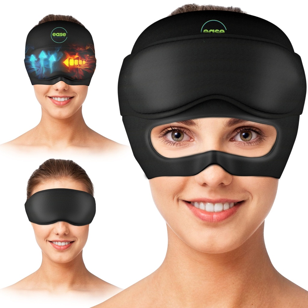 Migraine Relief Cap - 2 in 1 Soothing Headache Relief Cap with Detachable Eye Maske %20 Ekstra Gel - Migraines için Baş Ağrısı - Stres, Gerçme ve Puffy Eyes için Soğuk Buz Kafası