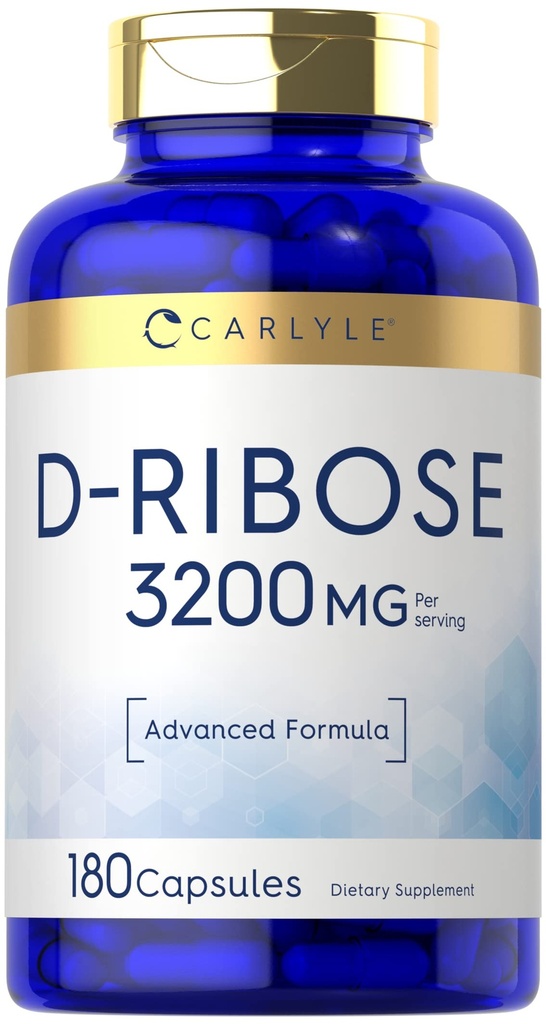 Carlyle D-Ribose Capsules | 3200 mg | 180 Pills | Gelişmiş Formula | Non-GMO, Gluten Free Supplement Supplement
