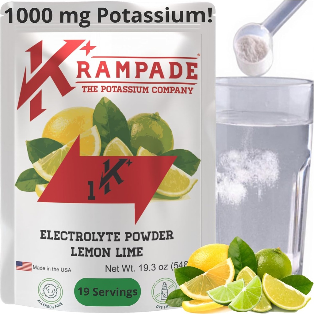Krampade Original 1K: 1000 mg P Properties Cramp Relief Electrolyte Toz | Daha İyi Hydration, Seniors için Tasarlanmış