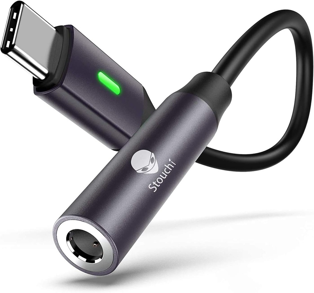 S touchi USB C to 3.5mm Dongle Adaptör, USB C to 3.5mm Kulaklık Jack Hi-Fi DAC ile iPhone 15 Pixel 8 7/6a/6/5, iPad Mini 6, Samsung Galaxy S22/S21/S20 Plus Ultra, Not 20/10- Grey