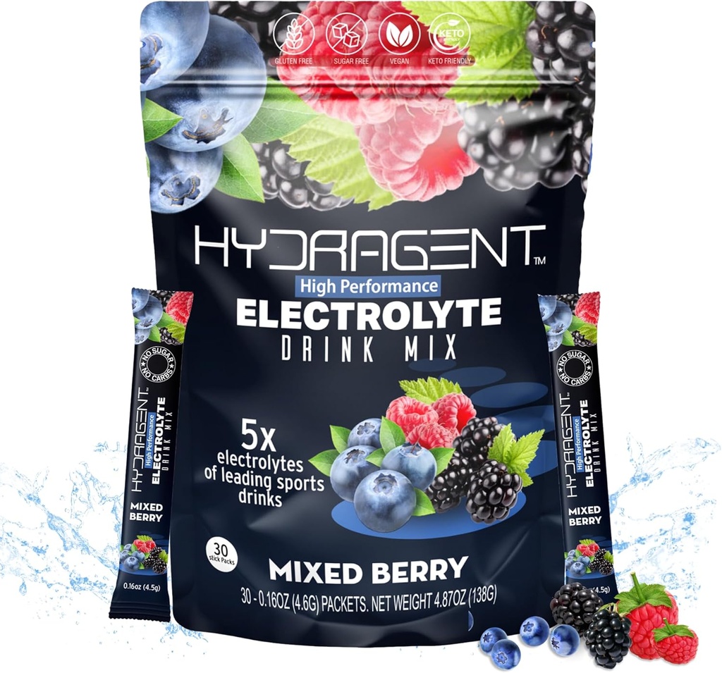 Elektrolytechange Stick Packs. Zero Sugar, High Performance Electrolytes. 1000 mg Salts Plus Magnezyum ve Pyum. Hydration için Anahtar Mineraller. (Mixed Berry)