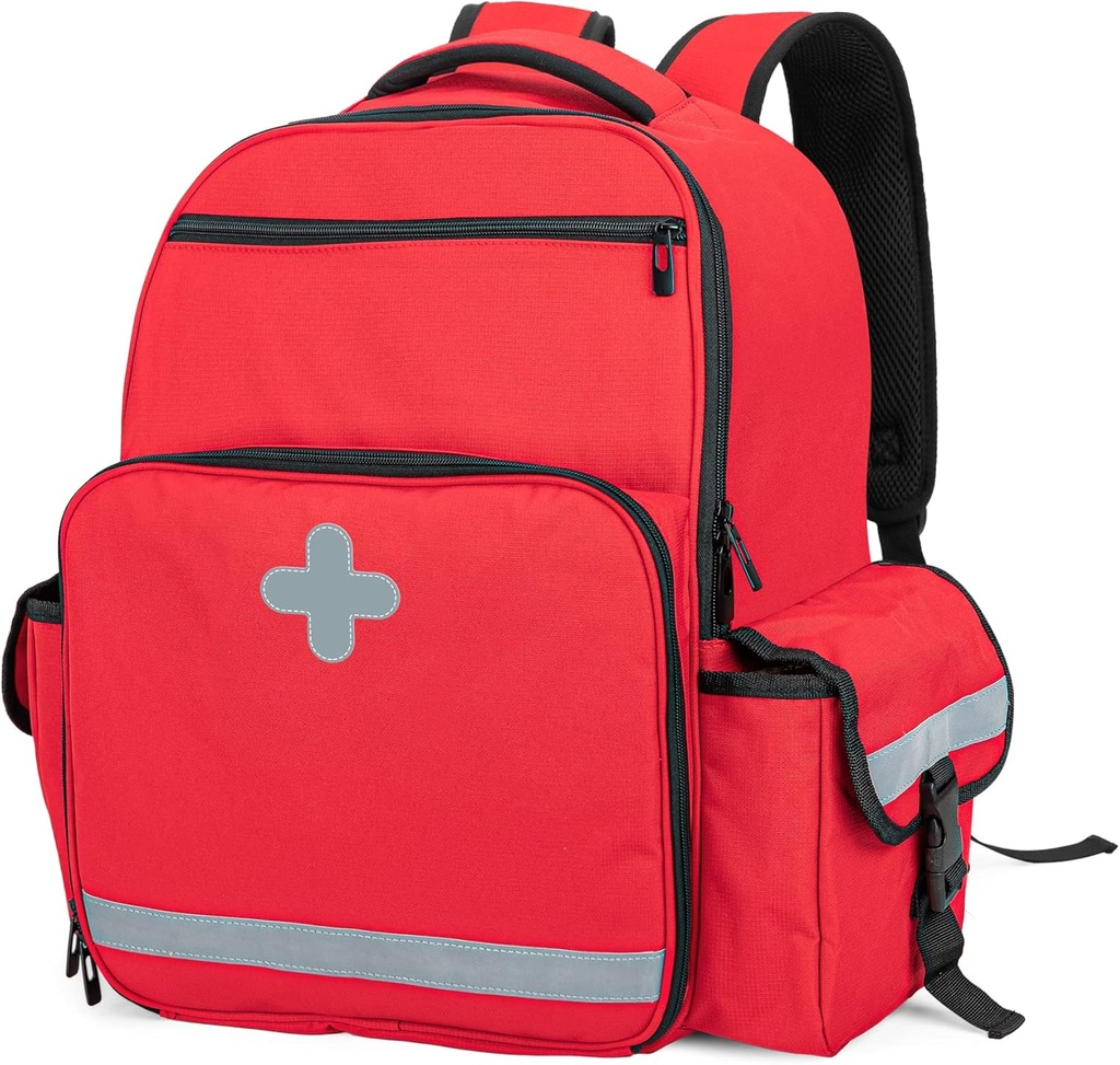 CURM Acil Tıpı Boş, İlk Yanıtlayıcı EMT Bag for EMS, Camping, Hiking, Home Health, Field Trips, Red (Bag Only, Patented Design)