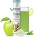 Beslenme Beslenme Günlük Probiyotikleri + Prebiyotikler | Metabolism, asitlik Yardımı, Digestion & Gut Health | 18 Milyar CFU Organik Probiyotikler Erkekler ve Kadınlar için Tamam (Effervescent Tabs)