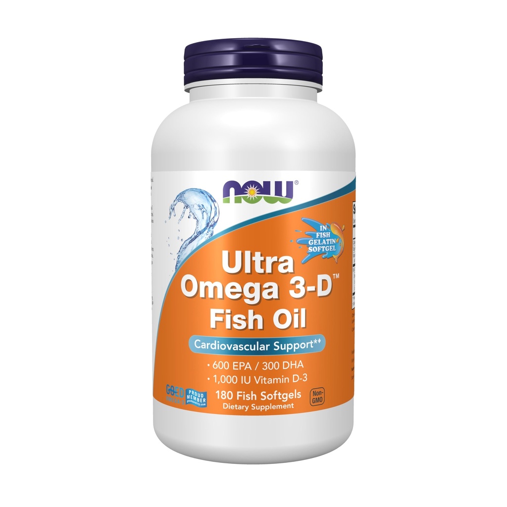 Şimdi Gıdalar Tamamlıyor, Ultra Omega 3DTM, Omega-3 Fish Oil + Vitamin D-3, Cardiovascular Destek*, 180 Softgels