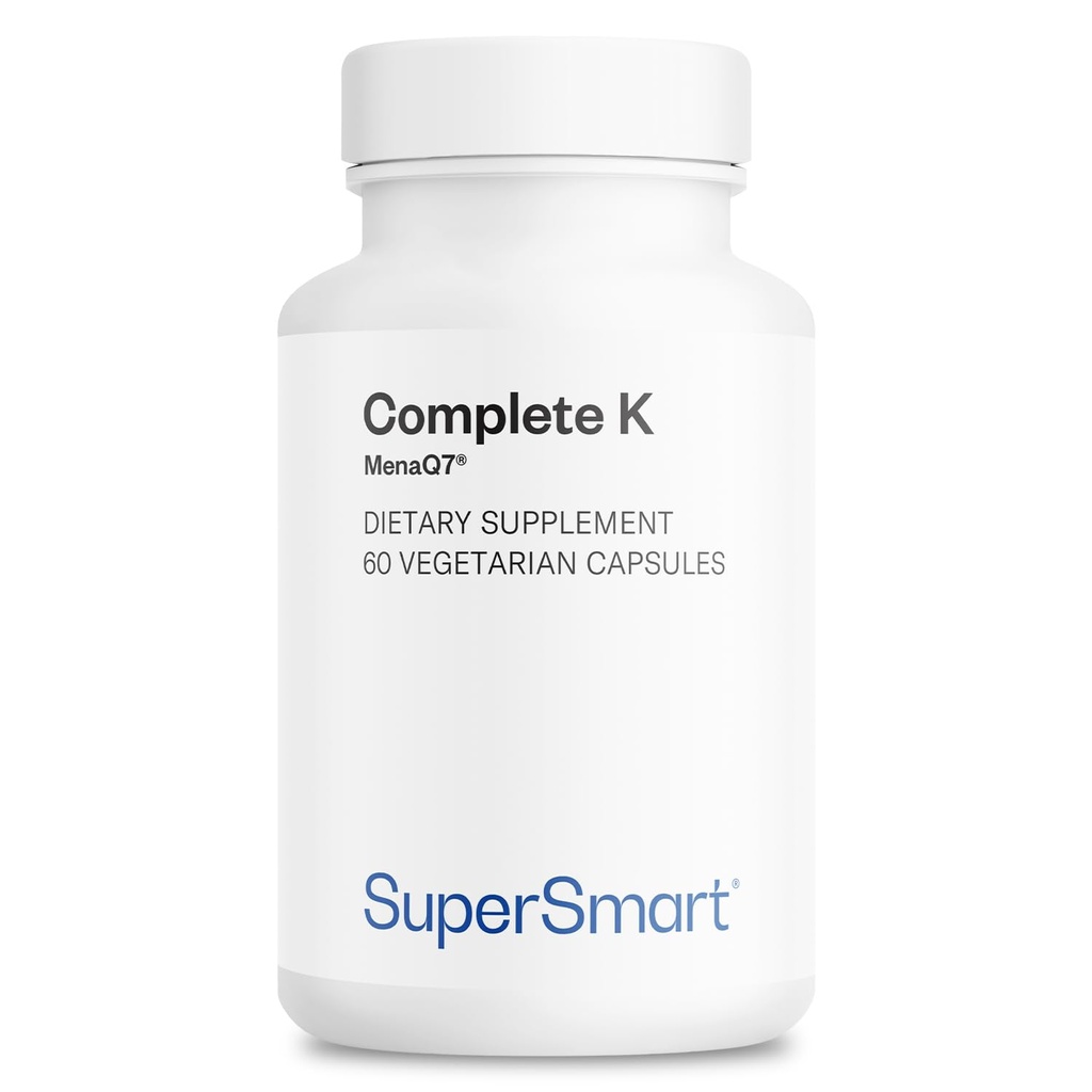 Supersmart - Tamam K - K1, K2 (MK4 + MK7) - Full Spectrum Vitamin K Supplement | Non-GMO & Gluten Free - 60 Vegetarian Capsules